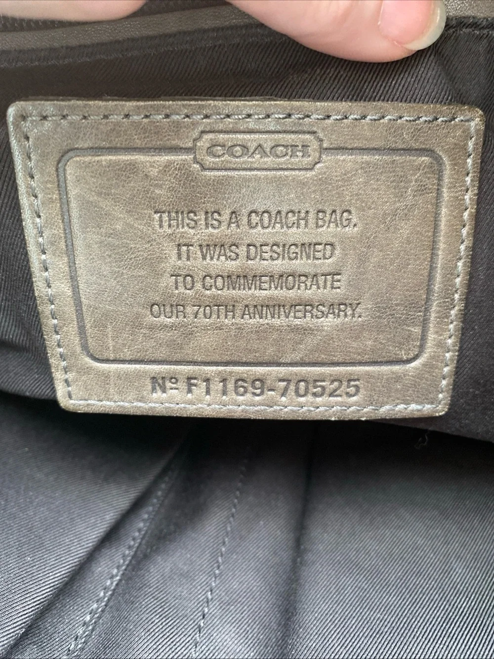 Coach 70th Anniversary Bleeker Messenger Bag Embossed Ticking Stripe Vintage